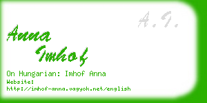anna imhof business card